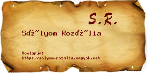 Sólyom Rozália névjegykártya